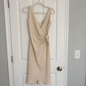H&M Cream Midi Wrap Dress